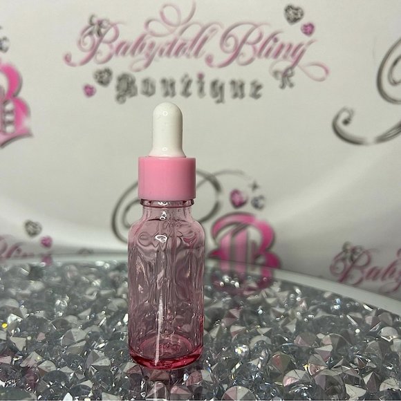 20ml pink dropper glass bottle travel skincare hair care storage makeup liquid - Picture 1 of 9